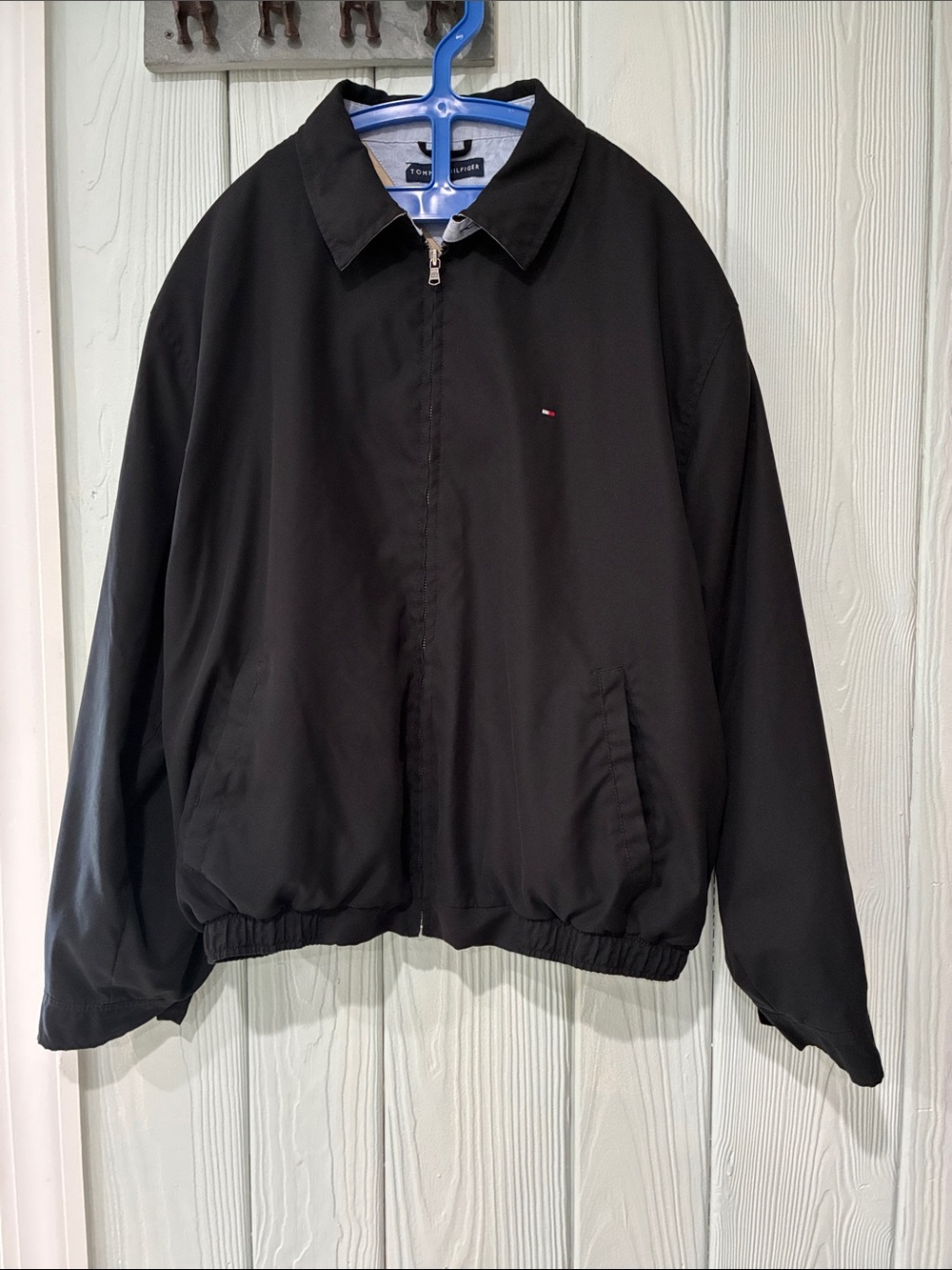 Tommy Hilfiger Black Zip-Front Bomber Jacket